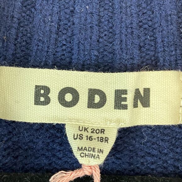 Boden Navy and Pink Long Sleeve Dress - Picture 6 of 8